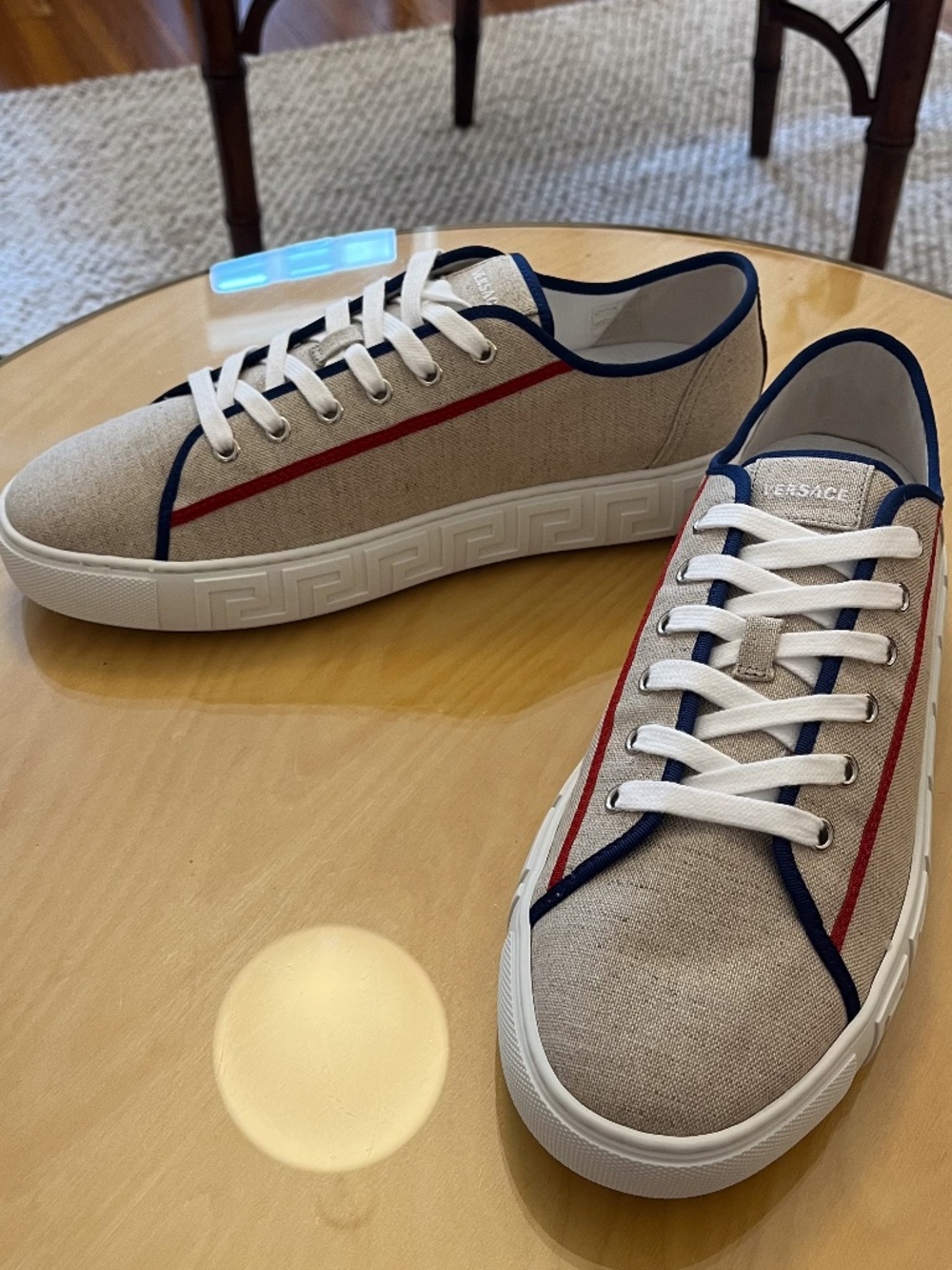 NWT Versace Men's Greca Canvas Sneakers
